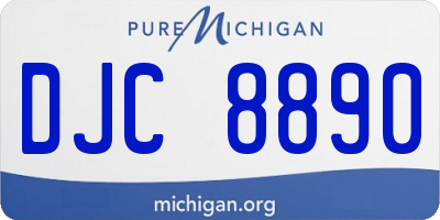 MI license plate DJC8890