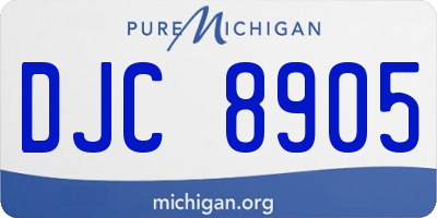 MI license plate DJC8905
