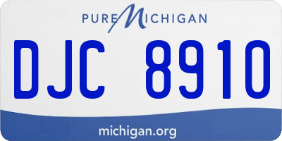 MI license plate DJC8910