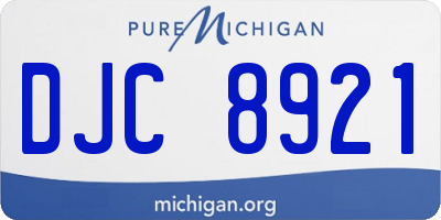 MI license plate DJC8921