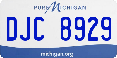 MI license plate DJC8929