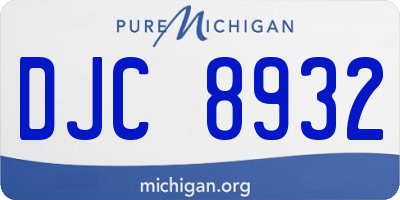 MI license plate DJC8932