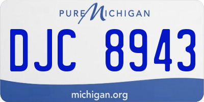 MI license plate DJC8943