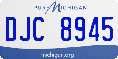MI license plate DJC8945
