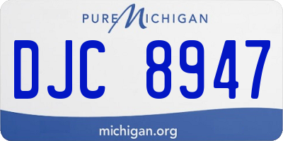 MI license plate DJC8947