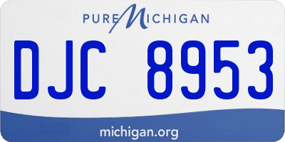 MI license plate DJC8953