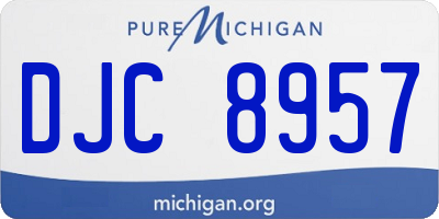 MI license plate DJC8957