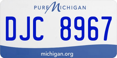 MI license plate DJC8967