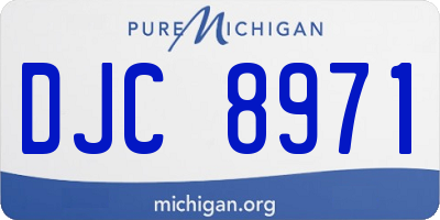 MI license plate DJC8971