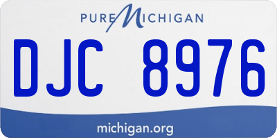 MI license plate DJC8976