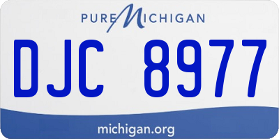 MI license plate DJC8977