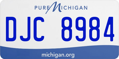 MI license plate DJC8984