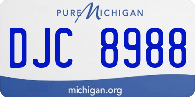 MI license plate DJC8988