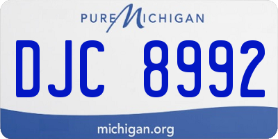 MI license plate DJC8992
