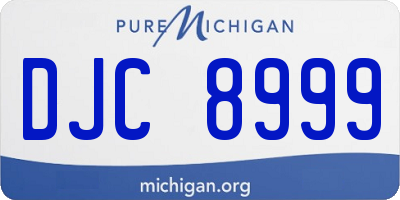 MI license plate DJC8999