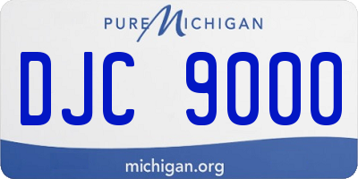 MI license plate DJC9000