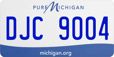 MI license plate DJC9004