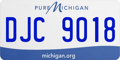 MI license plate DJC9018