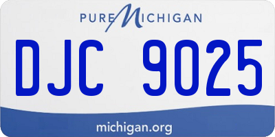 MI license plate DJC9025