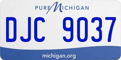MI license plate DJC9037