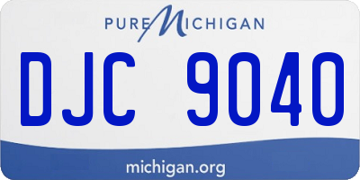 MI license plate DJC9040