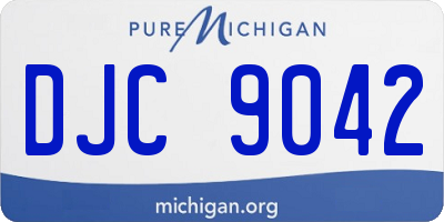 MI license plate DJC9042