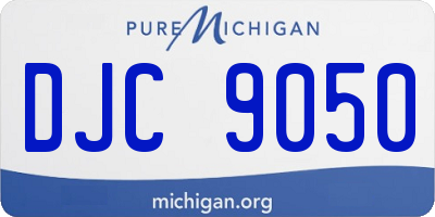 MI license plate DJC9050