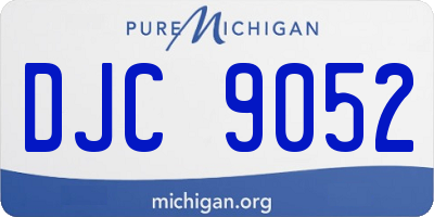MI license plate DJC9052