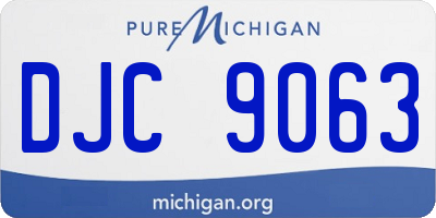 MI license plate DJC9063