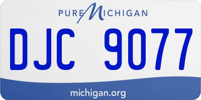 MI license plate DJC9077