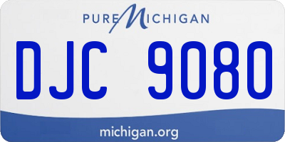 MI license plate DJC9080