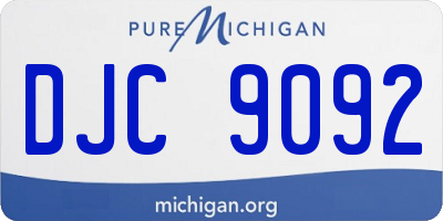 MI license plate DJC9092