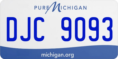 MI license plate DJC9093