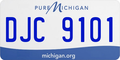 MI license plate DJC9101