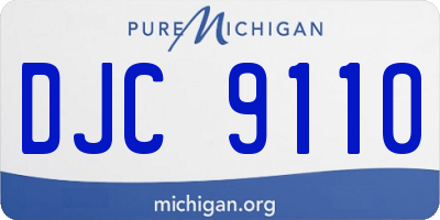 MI license plate DJC9110