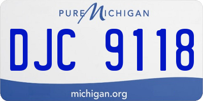MI license plate DJC9118