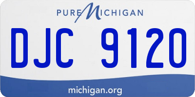 MI license plate DJC9120