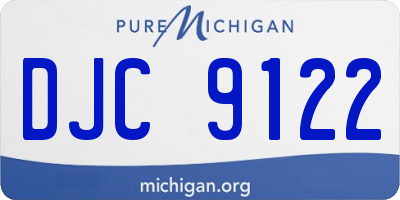 MI license plate DJC9122