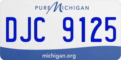 MI license plate DJC9125