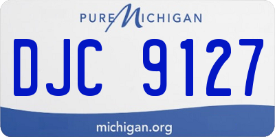 MI license plate DJC9127
