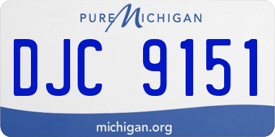 MI license plate DJC9151