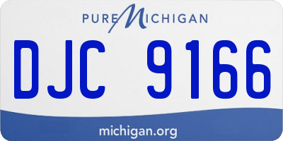 MI license plate DJC9166
