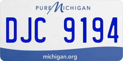 MI license plate DJC9194