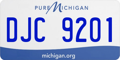 MI license plate DJC9201