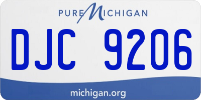 MI license plate DJC9206