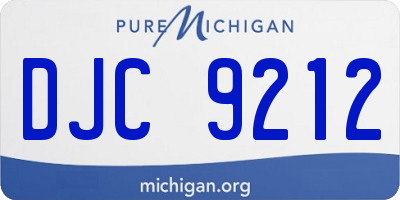 MI license plate DJC9212