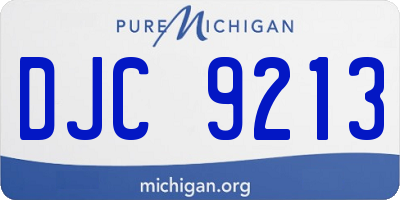 MI license plate DJC9213