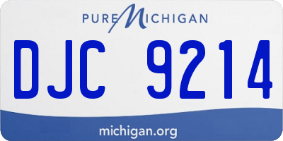 MI license plate DJC9214