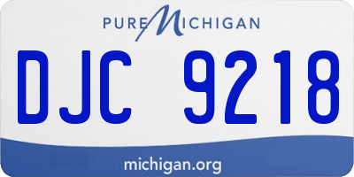 MI license plate DJC9218