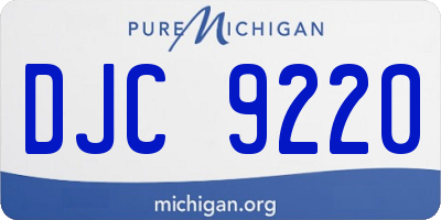 MI license plate DJC9220